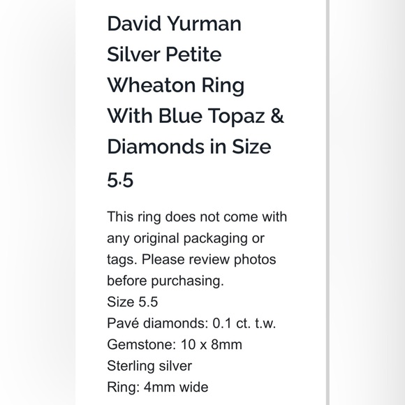 David Yurman Blue Topaz. - Picture 12 of 12